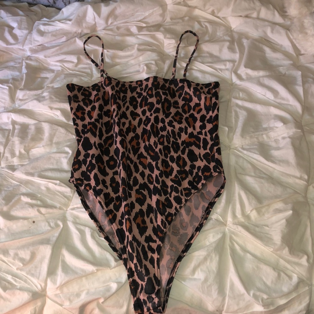 Leopard Square Neck Body Suit